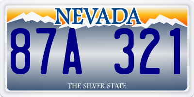 NV license plate 87A321