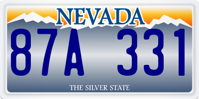 NV license plate 87A331