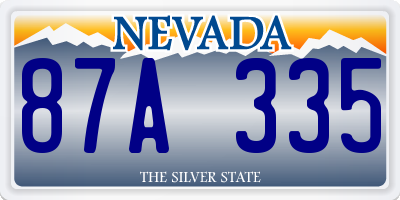 NV license plate 87A335