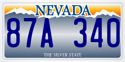NV license plate 87A340