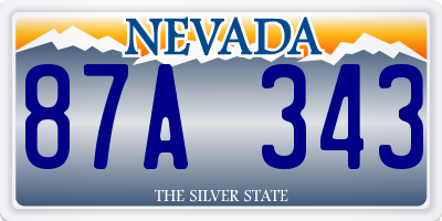 NV license plate 87A343