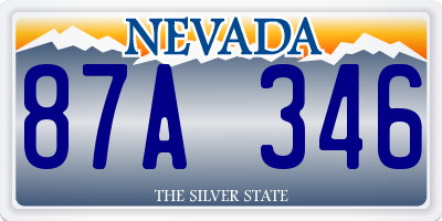 NV license plate 87A346