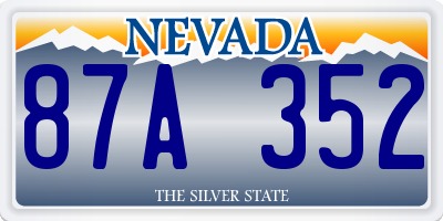 NV license plate 87A352