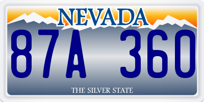 NV license plate 87A360