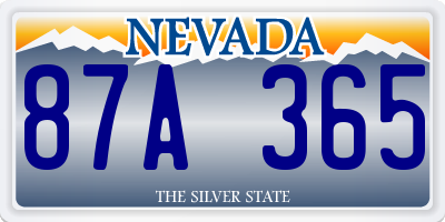 NV license plate 87A365