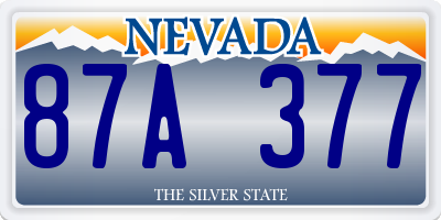 NV license plate 87A377