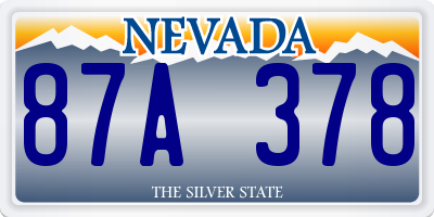 NV license plate 87A378