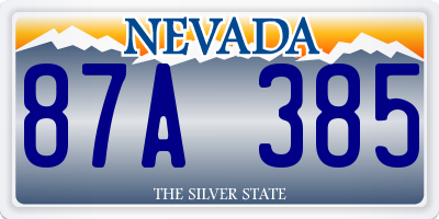 NV license plate 87A385