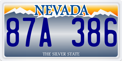 NV license plate 87A386