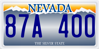 NV license plate 87A400