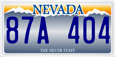 NV license plate 87A404