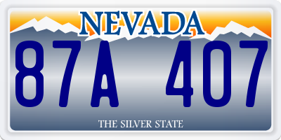 NV license plate 87A407