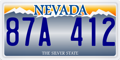 NV license plate 87A412