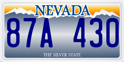 NV license plate 87A430