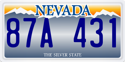 NV license plate 87A431