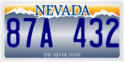 NV license plate 87A432