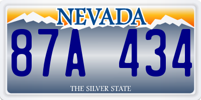 NV license plate 87A434