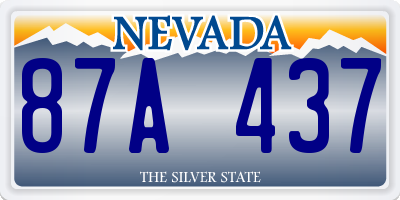 NV license plate 87A437