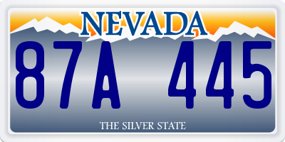 NV license plate 87A445