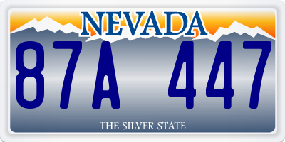 NV license plate 87A447