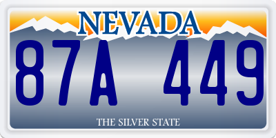 NV license plate 87A449
