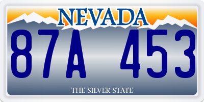 NV license plate 87A453