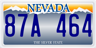 NV license plate 87A464