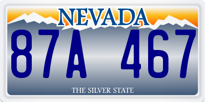 NV license plate 87A467