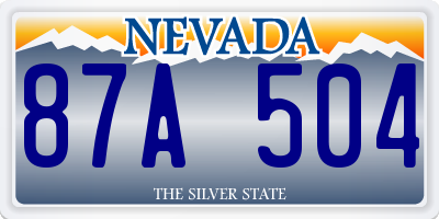 NV license plate 87A504