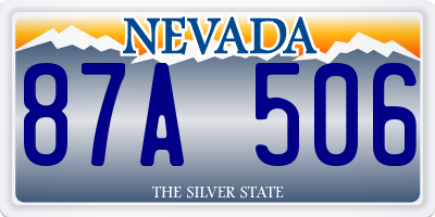 NV license plate 87A506