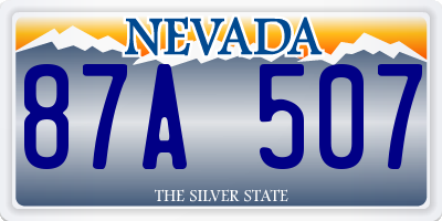NV license plate 87A507