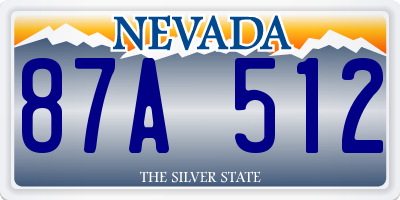 NV license plate 87A512