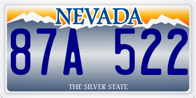 NV license plate 87A522