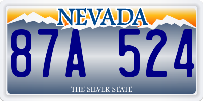 NV license plate 87A524