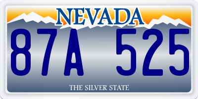 NV license plate 87A525