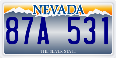 NV license plate 87A531