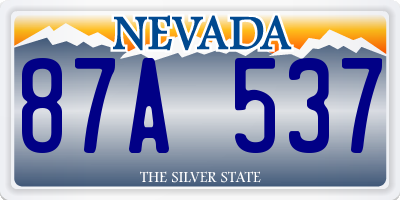 NV license plate 87A537