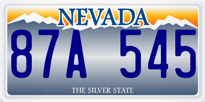 NV license plate 87A545