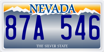 NV license plate 87A546