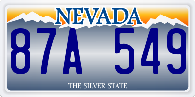 NV license plate 87A549