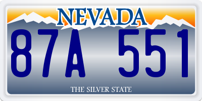NV license plate 87A551