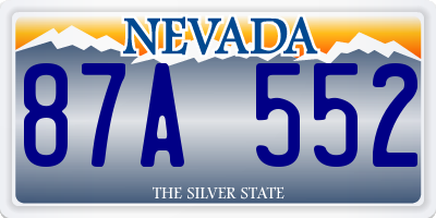 NV license plate 87A552