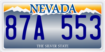 NV license plate 87A553