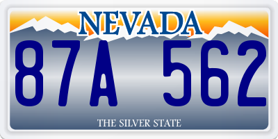 NV license plate 87A562