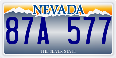NV license plate 87A577