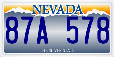 NV license plate 87A578