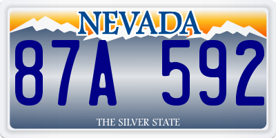NV license plate 87A592