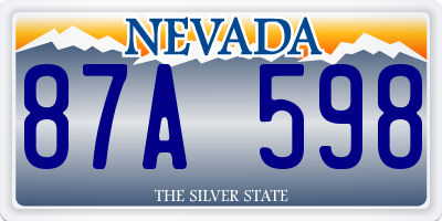 NV license plate 87A598