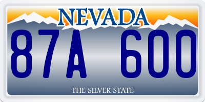 NV license plate 87A600