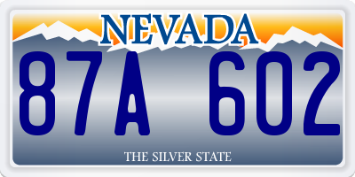 NV license plate 87A602